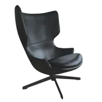 fauteuil rotatif aspect cuir noir