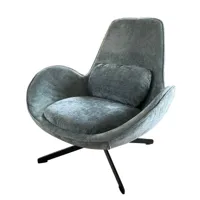 fauteuil rotatif en velours gris