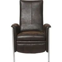 fauteuil inclinable marron et acier chromé