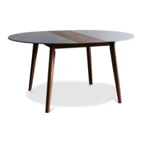 table scandinave à rallonge en bois marron et bleu