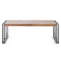 table basse rectangulaire bois et métal