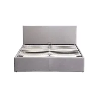 cadre de lit avec sommier relevable à latte - gris - 160 cm