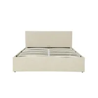 cadre de lit avec sommier relevable à latte - beige - 160 cm