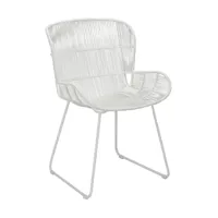 fauteuil de table extérieur en polypropylène blanc