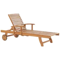 chaise longue en bois naturel