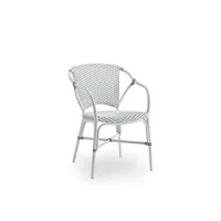 fauteuil repas empilable en alu et fibre synthétique blanc
