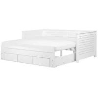 lit gigogne en bois solide blanc 90x200