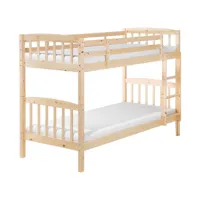 lit d'enfant en bois solide bois clair 90x200