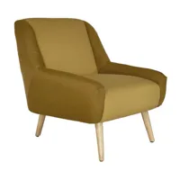 fauteuil rétro tissu bicolore ocre