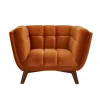 fauteuil en velours orange curcuma