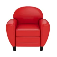 fauteuil rouge en croute de cuir enduite