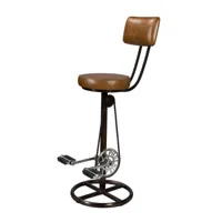 chaise de bar 76 cm en cuir avec dossier
