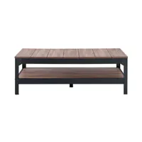 table basse métal noir et bois - l117cm
