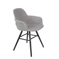 fauteuil design tissu gris