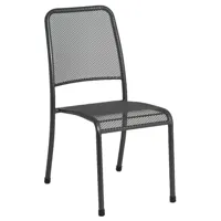 chaise empilable en acier gris