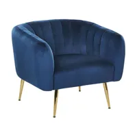 fauteuil club en velours bleu