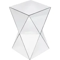table d'appoint faces triangulaires en verre miroir
