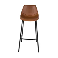 chaise de bar aspect cuir marron