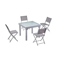 table de jardin extensible 8 places et 4 chaises