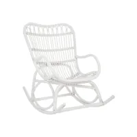 fauteuil à bascule en rotin blanc