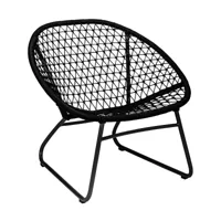 fauteuil lounge extérieur en polypropylène et pieds en métal noir