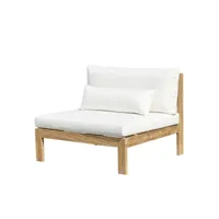 fauteuil de jardin en teck massif blanc