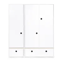 armoire 3 portes façades tiroirs blanc