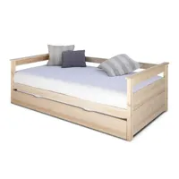 pack lit gigogne avec 2 matelas bois massif 90x200 cm