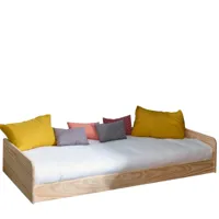 lit avec barrière bois massif 90x190 cm