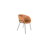 fauteuil effet cuir marron