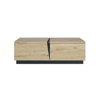 table basse 1 tiroir 1 niche  l114 cm - décor chêne et noir