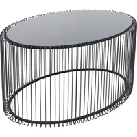 table basse ovale en acier noir et verre