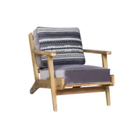 fauteuil vintage lounge en velours et tissu jacquard a motifs