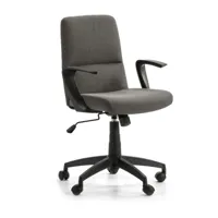 fauteuil de bureau relevable/reclinable matelassé tissu gris foncé