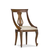chaise en bois d'acajou et polyester blanc