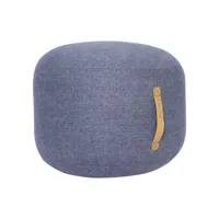 pouf design rond laine chevrons bleu
