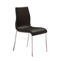 chaise en croûte de cuir et acier chromé