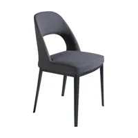 chaise en tissu noir avec pieds en acier