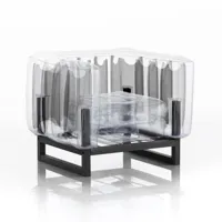 fauteuil cadre aluminium assise thermoplastique noir cristal