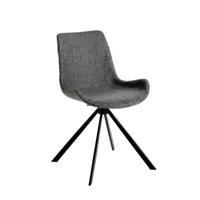 chaise pivotante en tissu noir et acier