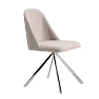 chaise pivotante en tissu gris et acier