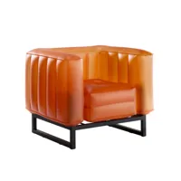 fauteuil design lumineux cadre aluminum assise thermoplastique orange