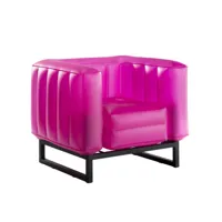 fauteuil design lumineux cadre aluminum assise thermoplastique rose