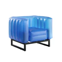 fauteuil design lumineux cadre aluminum assise thermoplastique bleu