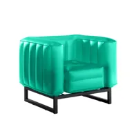 fauteuil design lumineux cadre aluminum assise thermoplastique vert