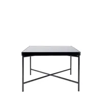 table basse carrée en verre et métal 60x60cm noir