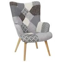 fauteuil assise en tissu patchwork