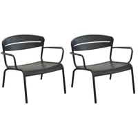 fauteuils lounge terrasse en aluminium haora (lot de 2) graphite