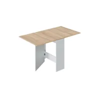 table à rallonge effet bois beige, blanc 88x77 cm