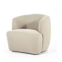 fauteuil rond avec accoudoirs en tissu beige